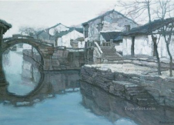 Memory of Hometown Twinbridge Shanshui Chinese Landscape Oil Paintings
